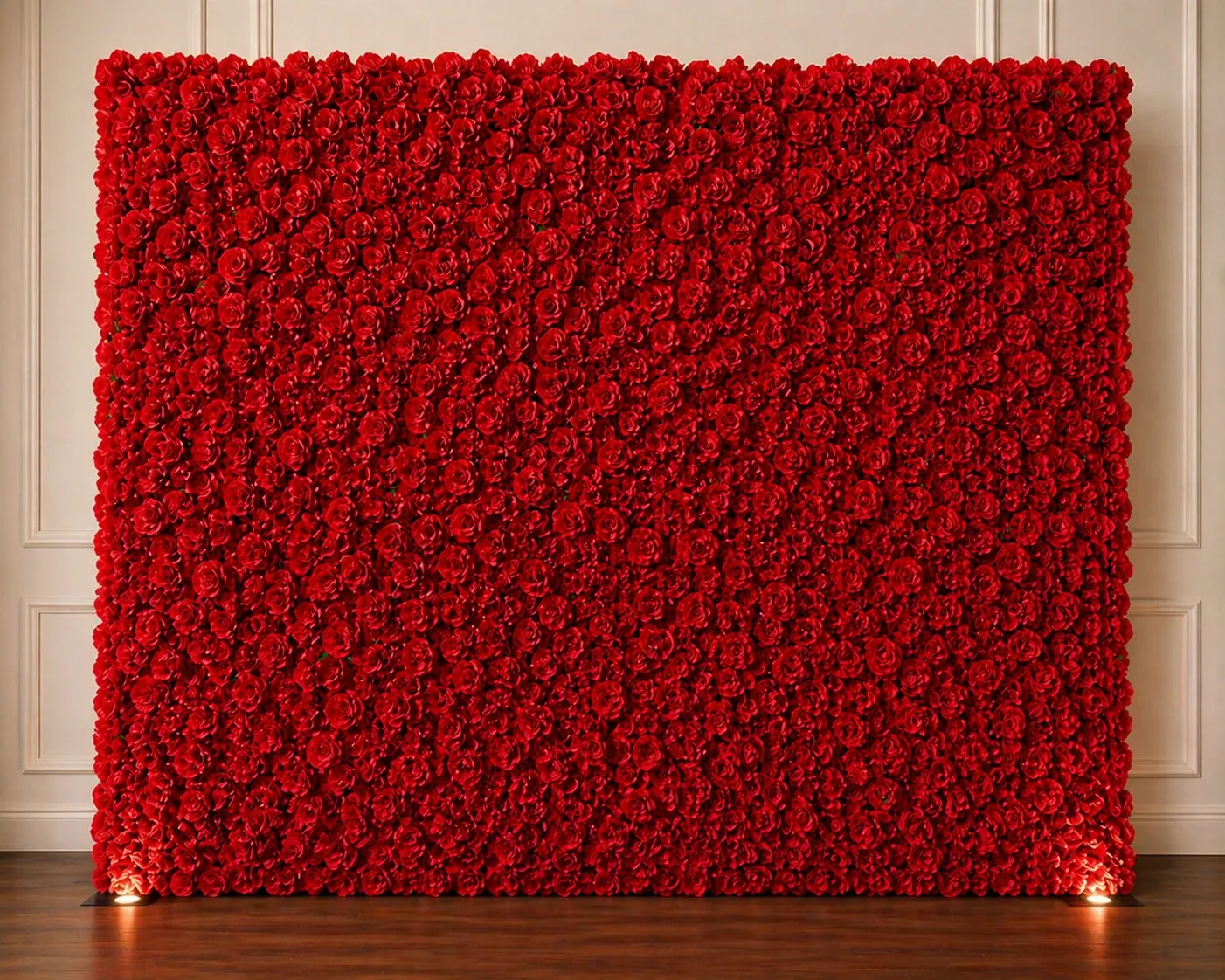 Mur de fleurs rouges